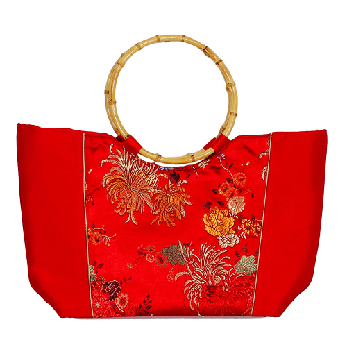 Tasche aus Seide mit Bambushenkel, Handtaschen, Asiatisch, 6812 - zum Schließen ins Bild klicken